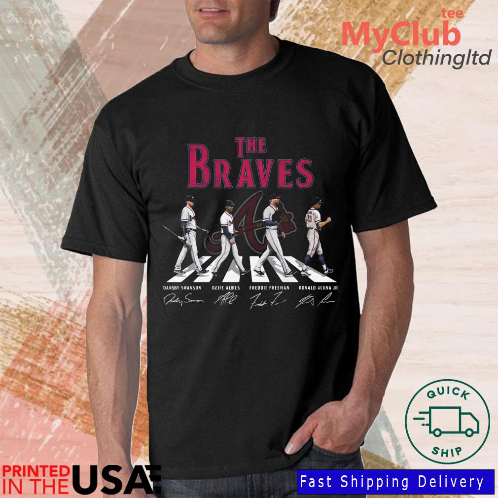 Funny The Braves Dansby Swanson Ozzie Albies abbey road signatures shirt,  hoodie, sweater, long sleeve and tank top