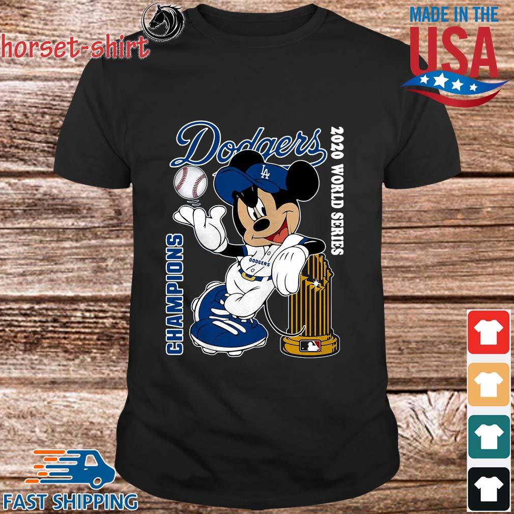 Mickey Mouse playing Baseball World series Champions Dodgers shirt